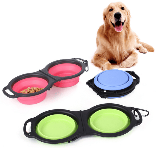Folding Double Travel Bowl
