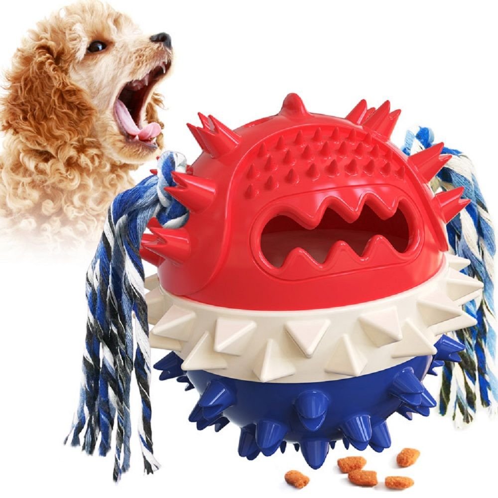 Bounce & Rope Treat Toy with Rope for Aggressive Dog Chewers