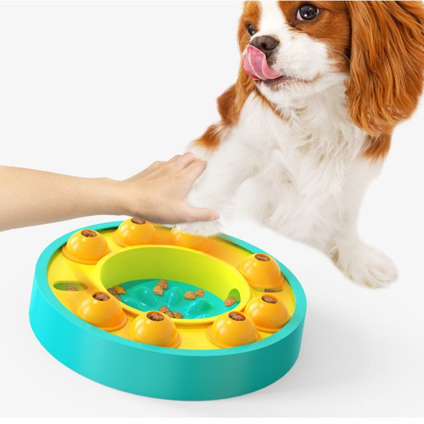 IQ Puzzle Slow Feeder IQ Food Dispenser Slowly Eating NonSlip Bowl Pet Dogs Training Game