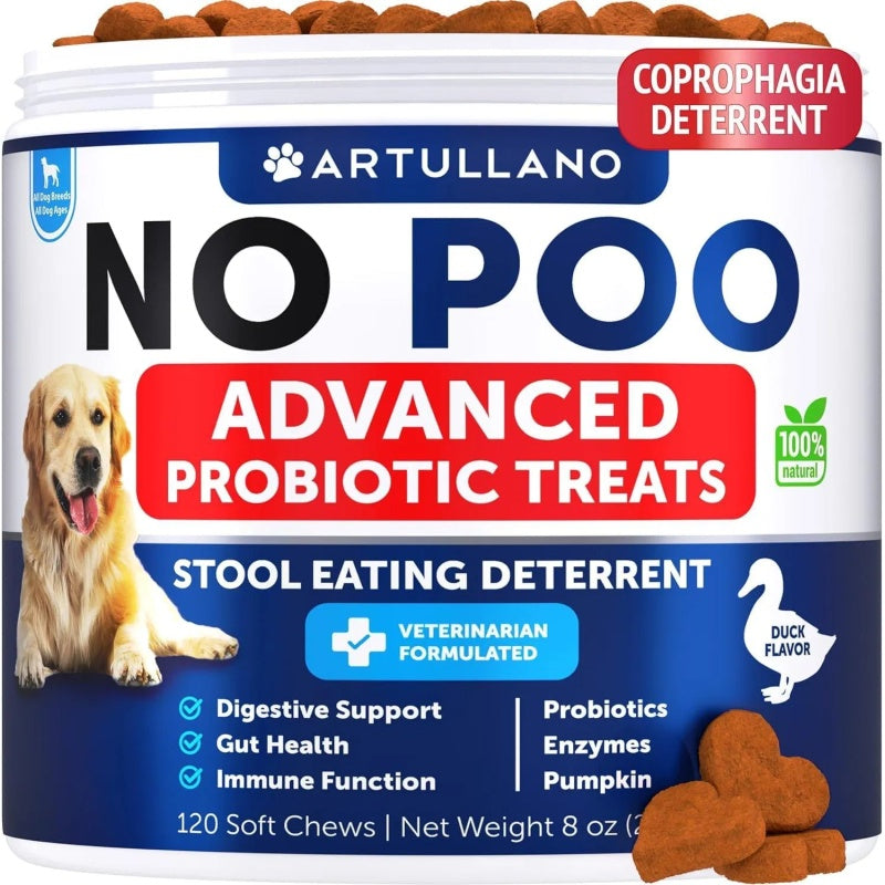 No Poo Chews For Dogs Puppy Coprophagia Stool Eating Deterrent Prevent Dog From Eating Poop Stop Eating Poop Treats With Probiotics & Enzymes Imm - Container(s)