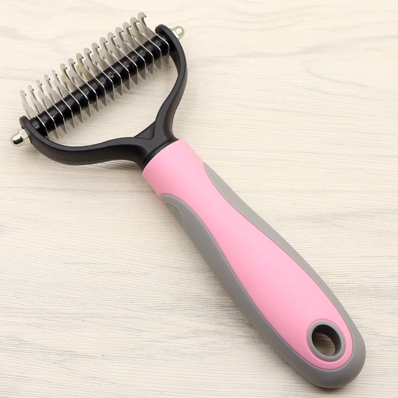 Double-Sided Deshedding Comb - Pink / S