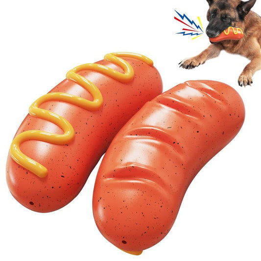 Hot Hot Dog Squeaky Toy - Orange
