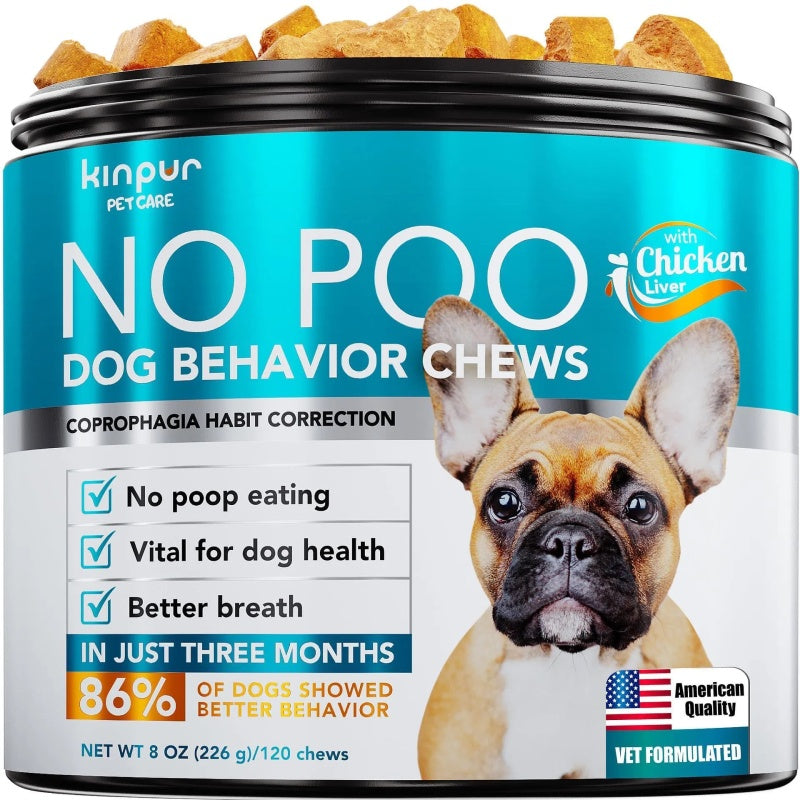 No Poo Chews For Dogs Stop Poop Eating Behavior Probiotics And Digestive Enzymes For Dogs Bad Breath Support For All Breeds Digestive And Gut Hea - Kinpur Pet Care