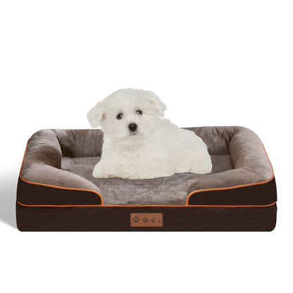 High Support Orthopedic Dog Bed - Brown / L