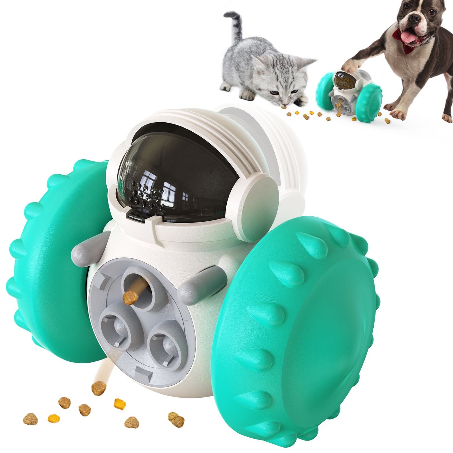 PawPartner Dog Tumbler Interactive Toys Increases Pet IQ Slow Feeder Labrador French Bulldog Swing Training Food Dispenser - Blue / China