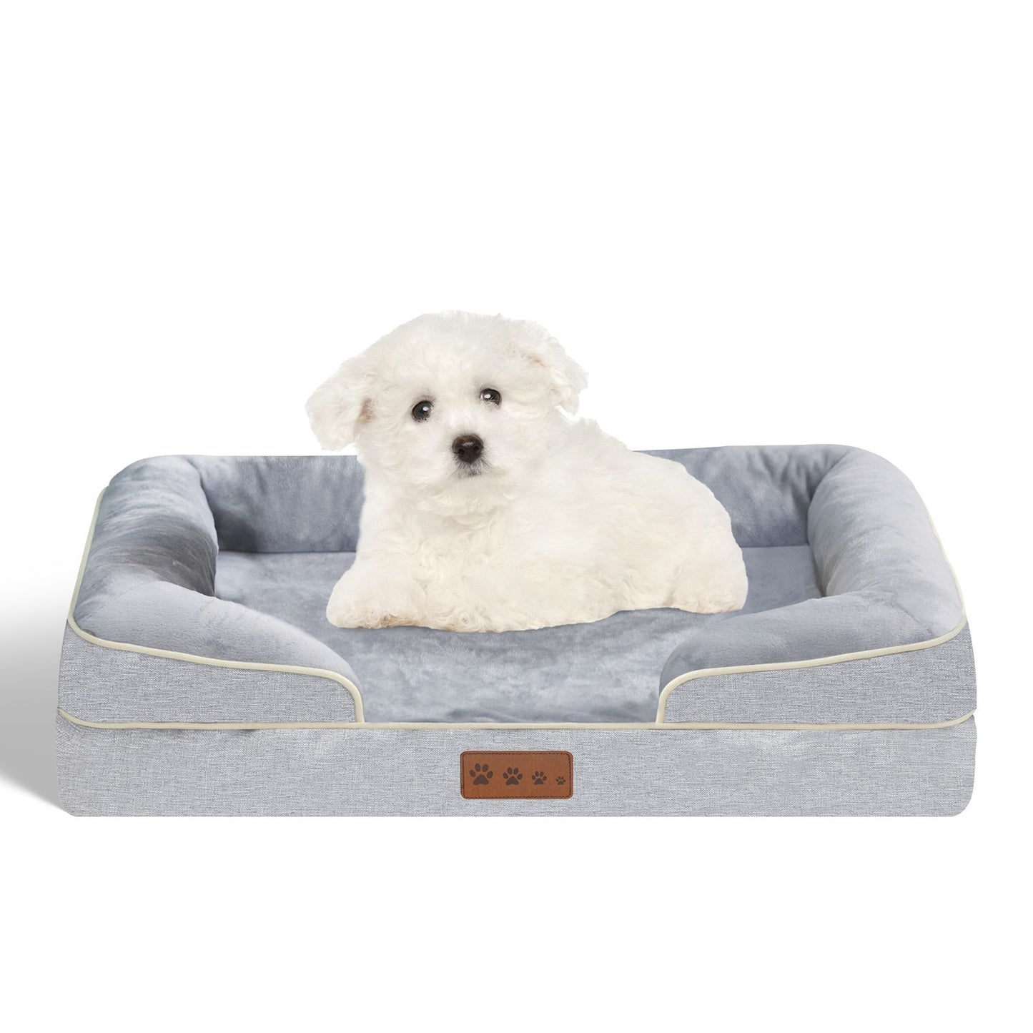 High Support Orthopedic Dog Bed - Gray / L