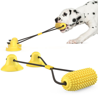 Pet Dog Toy Interactive Rubber Balls for Small Large Dogs Puppy Cat Chewing Toys Pet Tooth Cleaning Indestructible Dog Food Ball - Double sucker / China