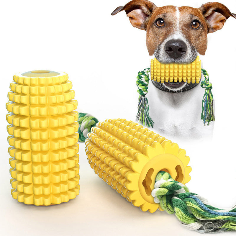 Pet Dog Toy Interactive Rubber Balls for Small Large Dogs Puppy Cat Chewing Toys Pet Tooth Cleaning Indestructible Dog Food Ball - Yellow / China