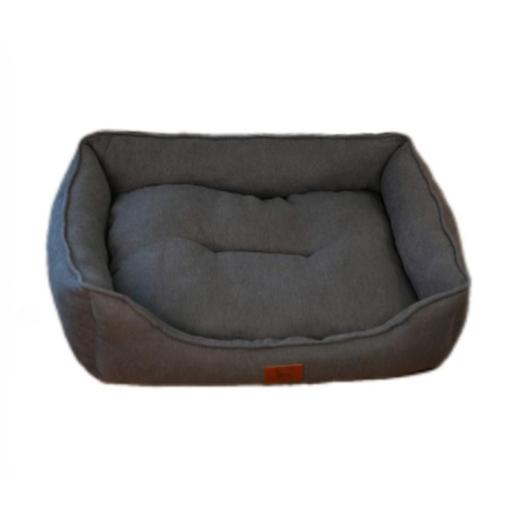 Cozy Bolster Pet Bed - Light gray