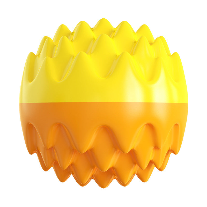 Dog Molar Toothbrush Toys Chew Cleaning Teeth Safe Puppy Dental Care Soft Pet Cleaning Toy Supplies - Orange Ball