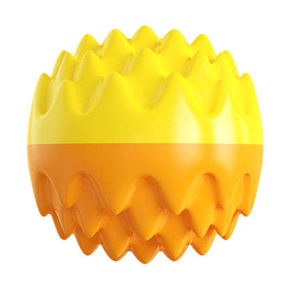 Dog Molar Toothbrush Toys Chew Cleaning Teeth Safe Puppy Dental Care Soft Pet Cleaning Toy Supplies - Orange Ball