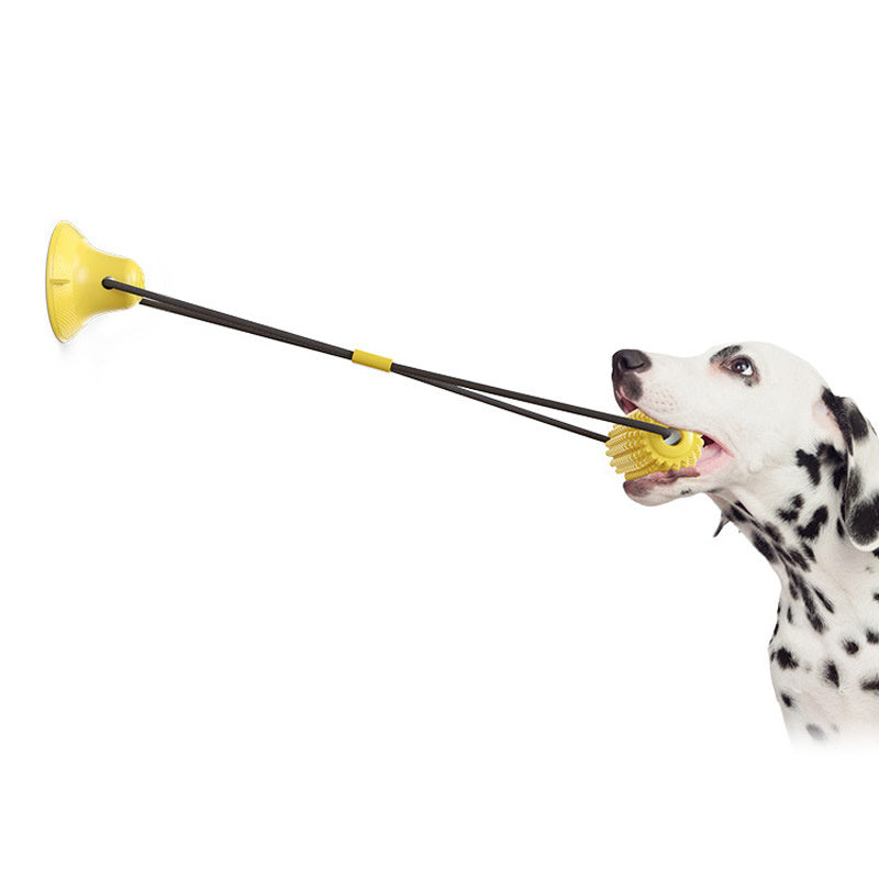 Pet Dog Toy Interactive Rubber Balls for Small Large Dogs Puppy Cat Chewing Toys Pet Tooth Cleaning Indestructible Dog Food Ball - sucker / China