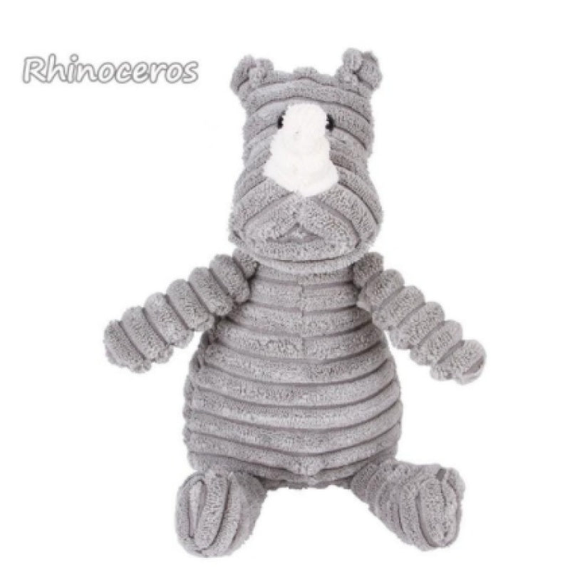 Squeaky Molar Plush - Rhino
