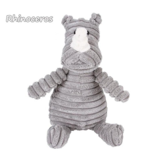 Squeaky Molar Plush - Rhino